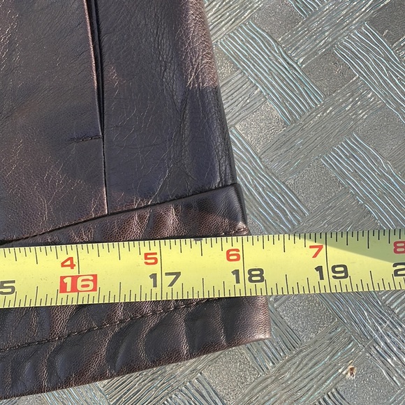 Michael Kors brown leather double breasted jacket size 8 - Picture 14 of 16